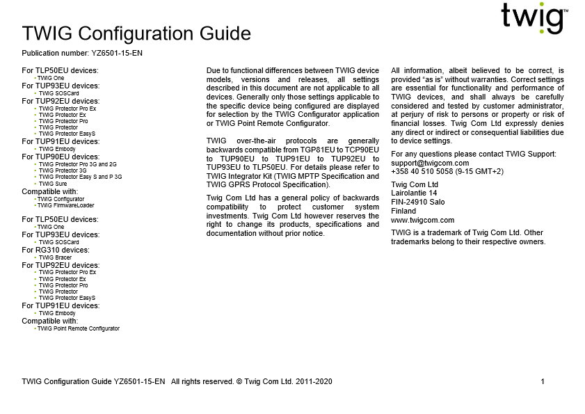 TWIG Configuration Guide YZ6501-EN
