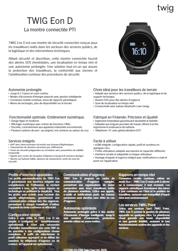 TWIG Eon D Fiche technique EZ7200-FR