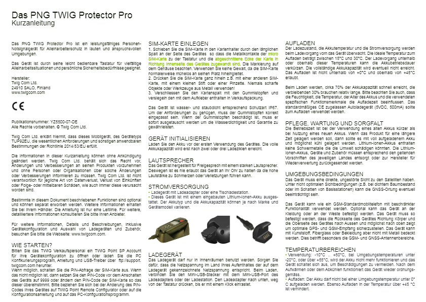 TWIG Protector Pro Kurzanleitung YZ5500-DE